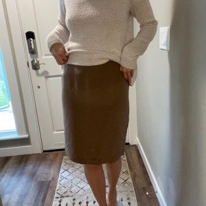 100% Silk Ann Taylor Brown Skirt